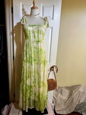 sophie maxi dresses line and dot Line & Dot Women's Sophie Polka Dot Lace Trim Maxi Dress